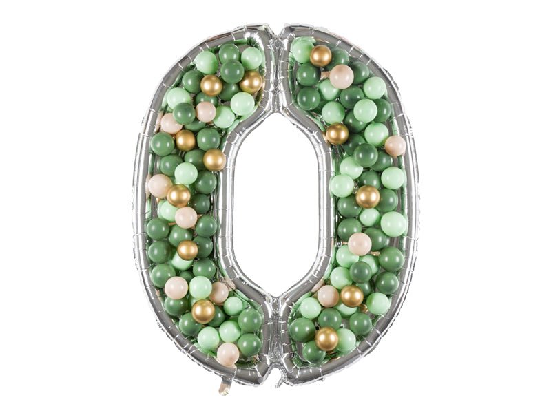 0 Jaar Ballon Frame Zilver 1,26m van Partydeco koop je bij Partywinkel