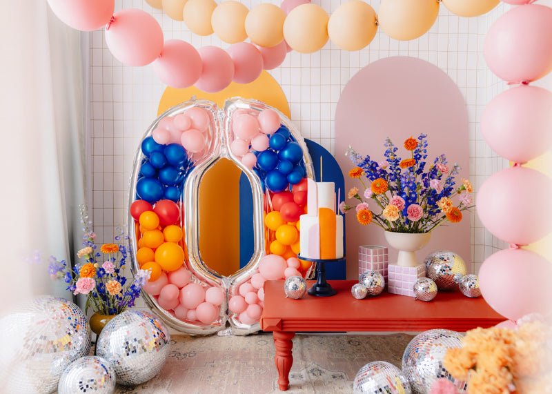 0 Jaar Ballon Frame Zilver 1,26m van Partydeco koop je bij Partywinkel
