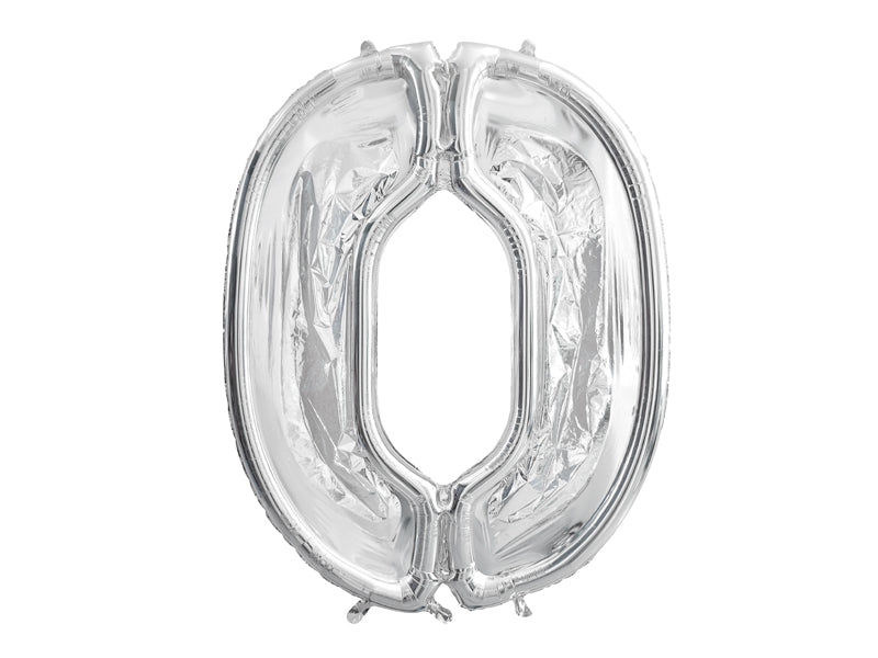 0 Jaar Ballon Frame Zilver 1,26m van Partydeco koop je bij Partywinkel