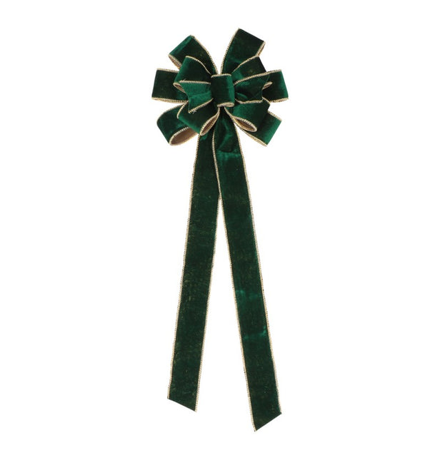 Zielona złota kokarda Velvet 78 cm