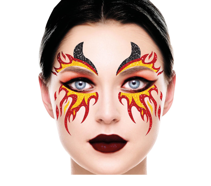 Naklejki na twarz Fire Glitter 20 cm