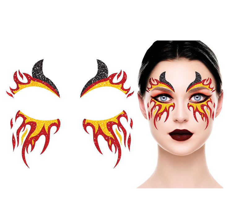 Naklejki na twarz Fire Glitter 20 cm