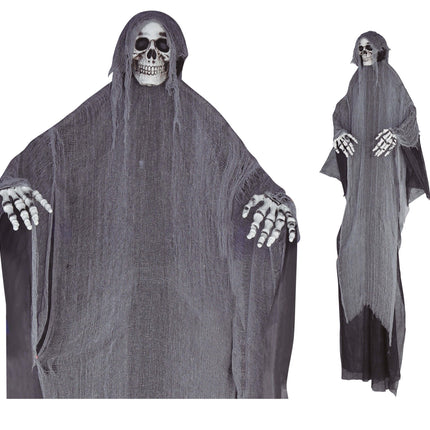 Szara dekoracja wisząca na Halloween Szkielet 3,2 m