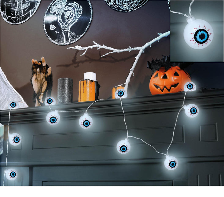 Halloweenowa girlanda świetlna LED Eyes 1.3m