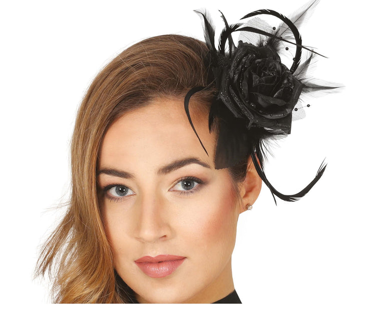 Spinka do włosów na Halloween Czarny Kwiat