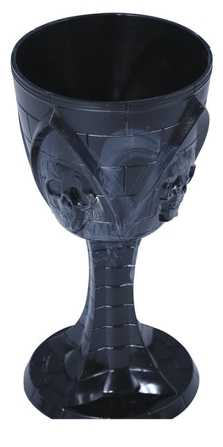 Szklana czaszka na Halloween 19 cm