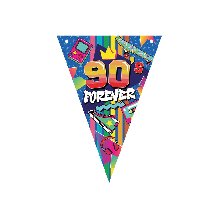 90s Kolorowa girlanda 3m