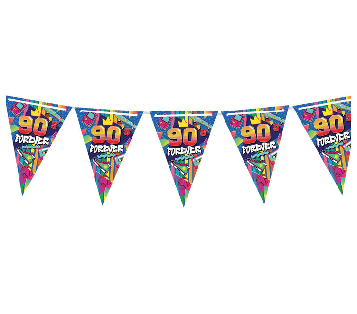 90s Kolorowa girlanda 3m