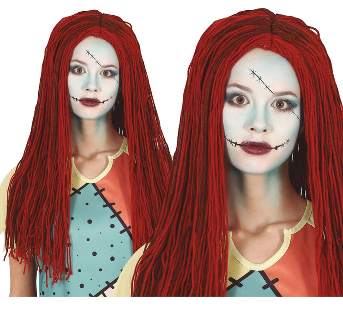 Peruka z czerwonej wełny