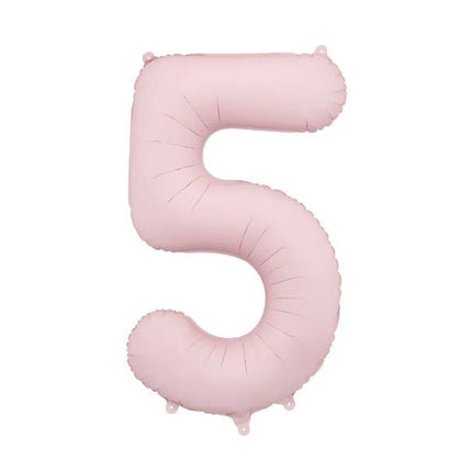 5 Jaar Cijfer Ballon Lichtroze Leeg 86cm van Partydeco koop je bij Partywinkel