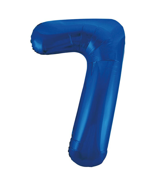 7 Jaar Cijfer Ballon Blauw Leeg 86cm van Unique koop je bij Partywinkel