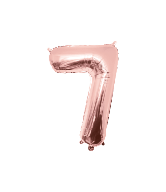 7 Jaar Cijfer Ballon Rose Goud Leeg 86cm van Paper Dreams koop je bij Partywinkel