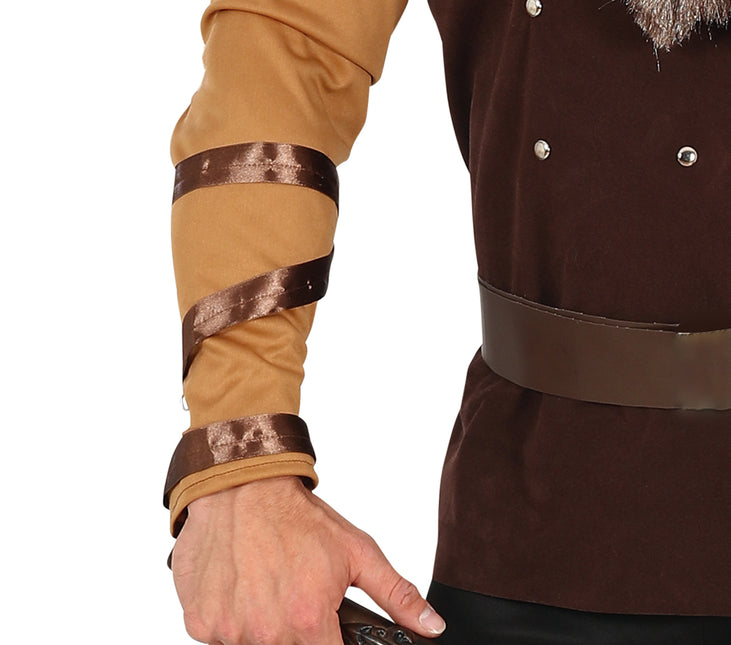 Męski kostium wikinga brązowy