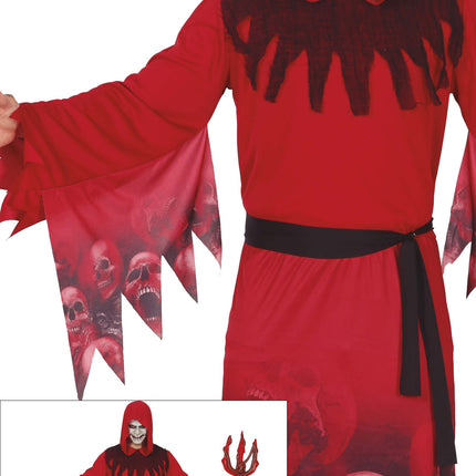 Kostium na Halloween Czerwony męski żniwiarz