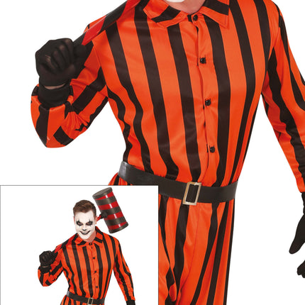 Halloweenowy kombinezon męski więzień arlekin