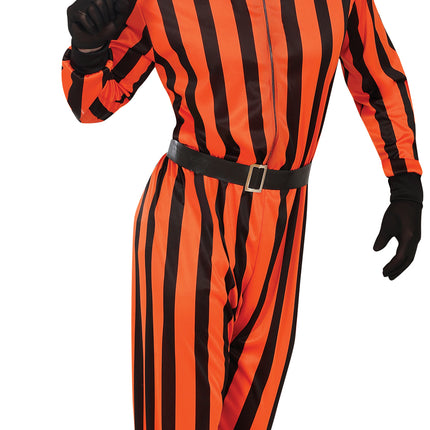 Halloweenowy kombinezon męski więzień arlekin