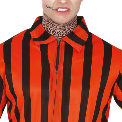 Halloweenowy kombinezon męski więzień arlekin
