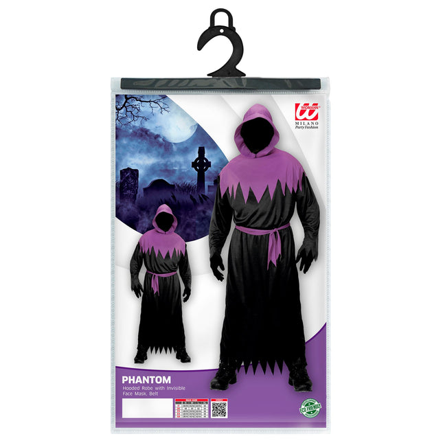 Kostium na Halloween czarno-fioletowy męski duch