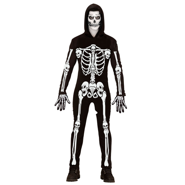 Kostium na Halloween Czarny Biały Męski Szkielet