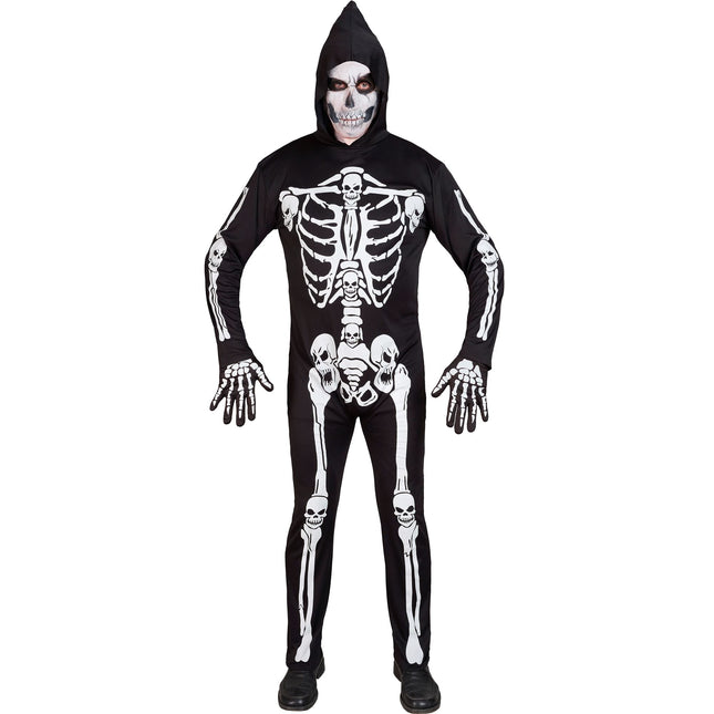Kostium na Halloween Czarny Biały Męski Szkielet