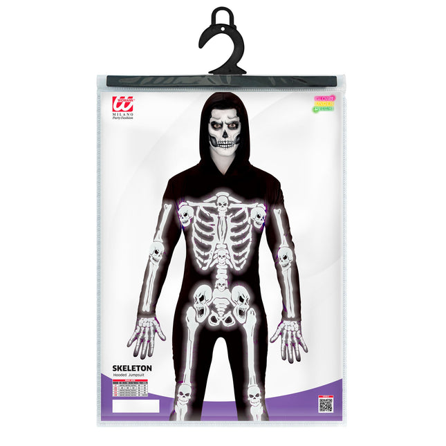 Kostium na Halloween Czarny Biały Męski Szkielet