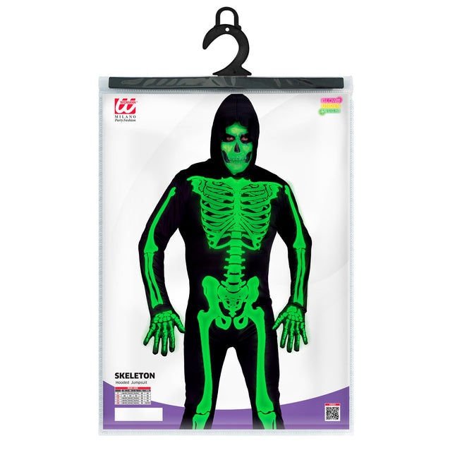 Kostium na Halloween Czarny Zielony Męski Szkielet 2-częściowy