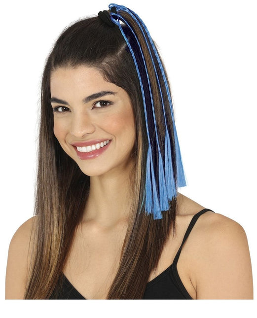 Blauwe Hair Extension 35cm 3st van Fiestas Guirca koop je bij Partywinkel