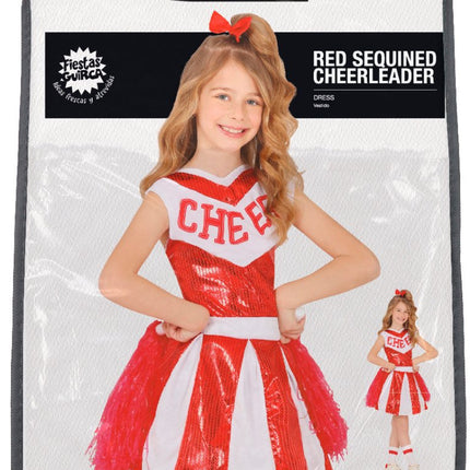 Cheerleader Jurk Rood Wit Meisje van Fiestas Guirca koop je bij Partywinkel
