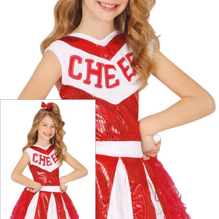 Cheerleader Jurk Rood Wit Meisje van Fiestas Guirca koop je bij Partywinkel