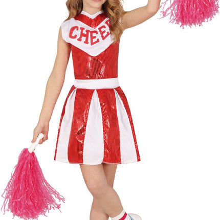 Cheerleader Jurk Rood Wit Meisje van Fiestas Guirca koop je bij Partywinkel