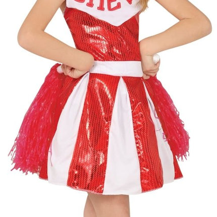 Cheerleader Jurk Rood Wit Meisje van Fiestas Guirca koop je bij Partywinkel