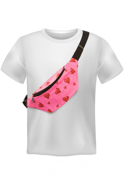 Torebka biodrowa różowa z serduszkami