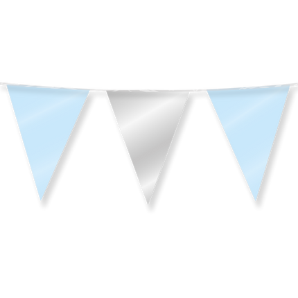 Srebrno-niebieska girlanda metaliczna 10 m