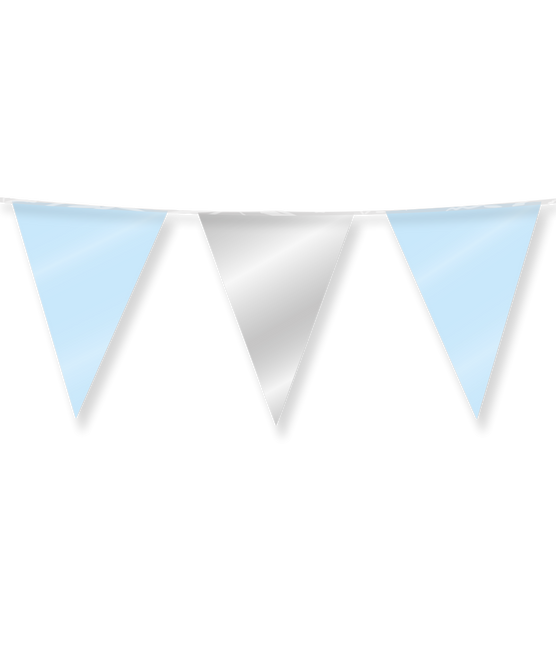 Srebrno-niebieska girlanda metaliczna 10 m