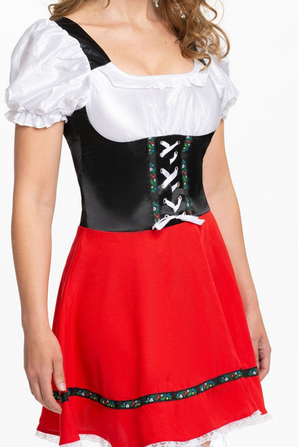 Sukienka Dirndl Oktoberfest Czerwona Biała Kokarda