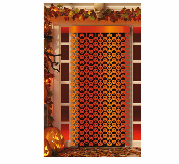 Halloweenowa kurtyna drzwiowa Dynie 2m