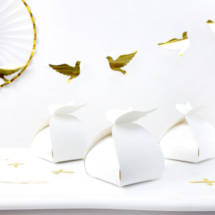 Pudełka na prezenty Skrzydła Białe 14,5cm 10szt