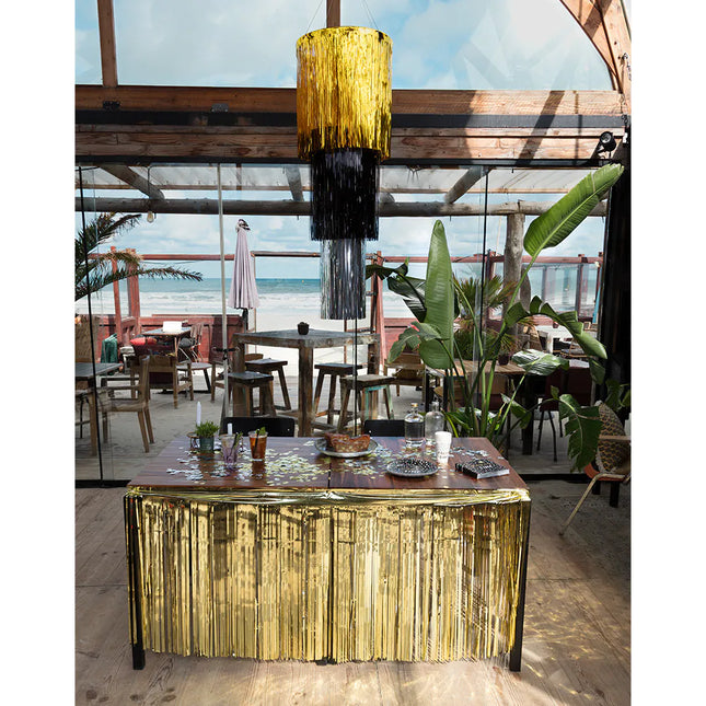 Złota spódnica stołowa Matallic 3m