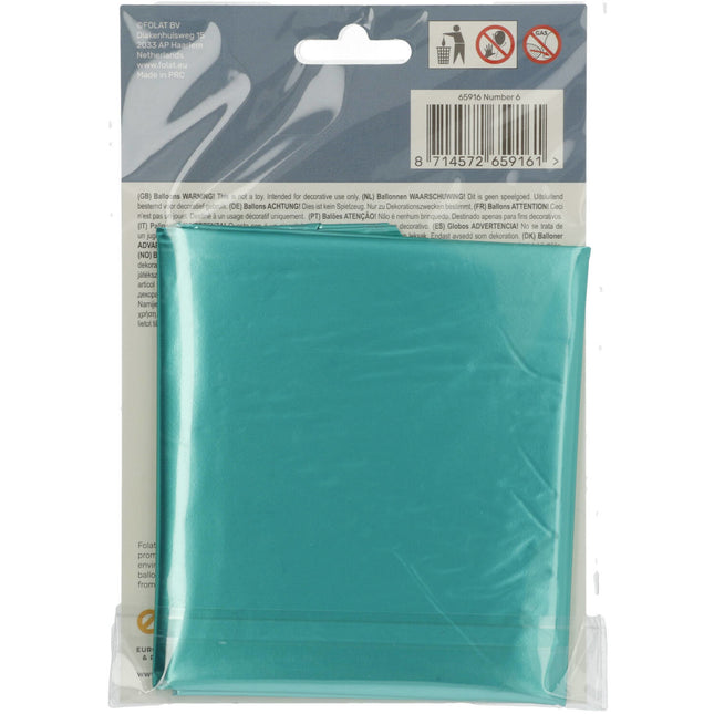 Balon foliowy Figurka 6 Matt Green XL 86cm pusty