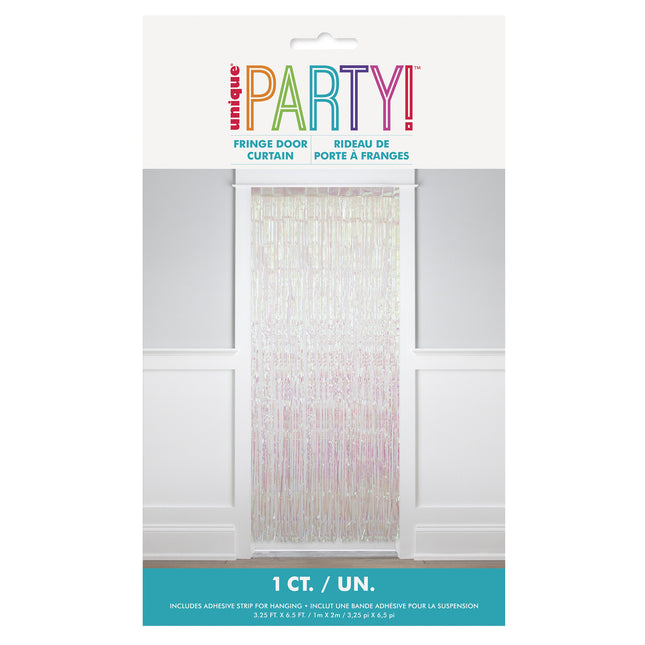 Biała kurtyna drzwiowa Pearl 2m