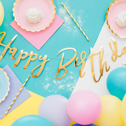 Girlanda urodzinowa Happy Birthday Gold 62cm