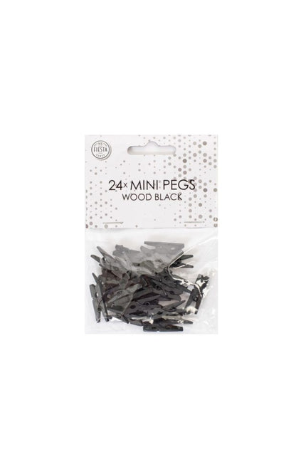 Mini kołki drewniane czarne 24szt