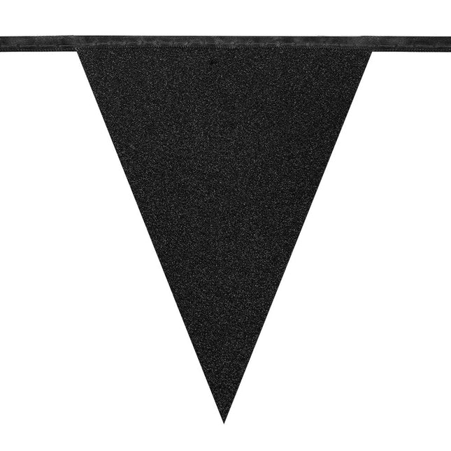 Czarna girlanda z papieru brokatowego 6 m
