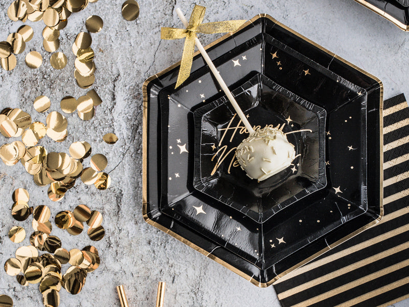 Czarne talerze Diamond 23cm 6szt