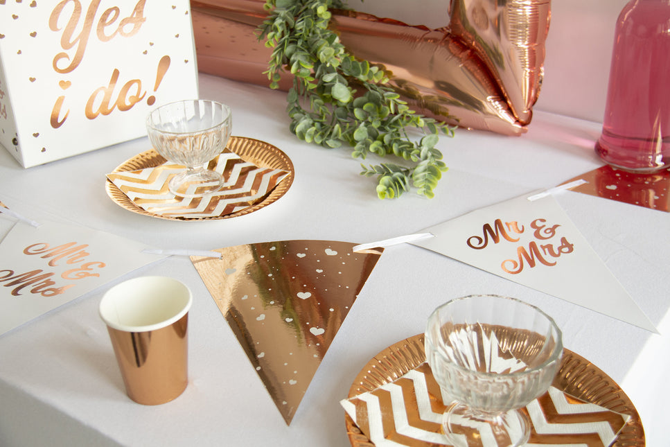 Kubki Rose Gold Metallic Cardboard 250ml 8szt