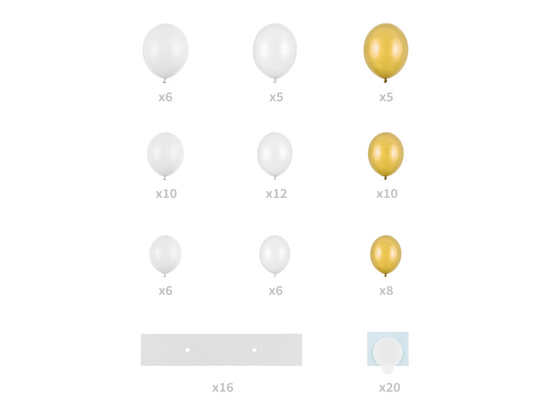 Łuk balonowy Serce Biały 11 szt.