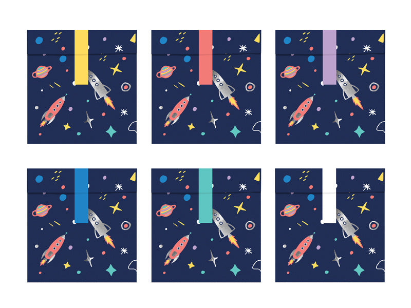 Torebki dzielone Space 14cm 6szt