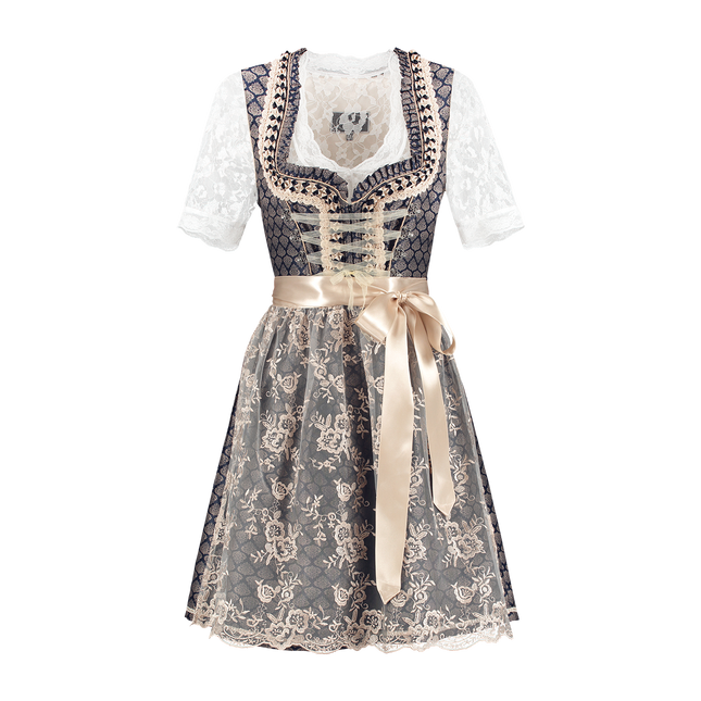 Niebiesko-biała sukienka Dirndl Oktoberfest Ladies 2 szt.