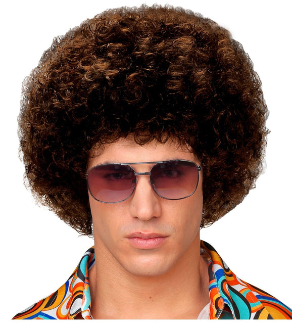 Brązowa peruka afro unisex