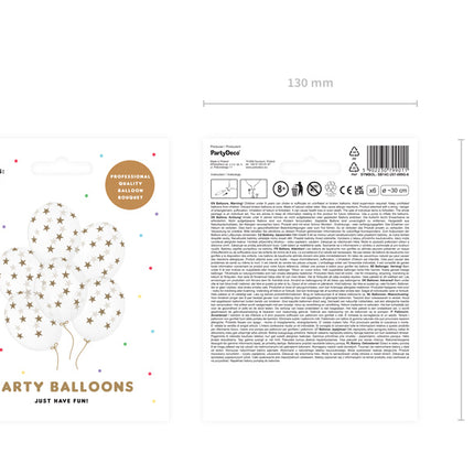 Przezroczyste balony złote gwiazdki półprzezroczyste †